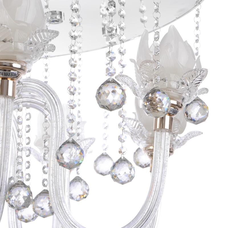 Люстра хрустальная с подсветкой Brille BCL-497S/8 E14/LED WH флористика - фото 2 Люстра хрустальная с подсветкой Brille BCL-497S/8 E14/LED WH флористика - фото 2