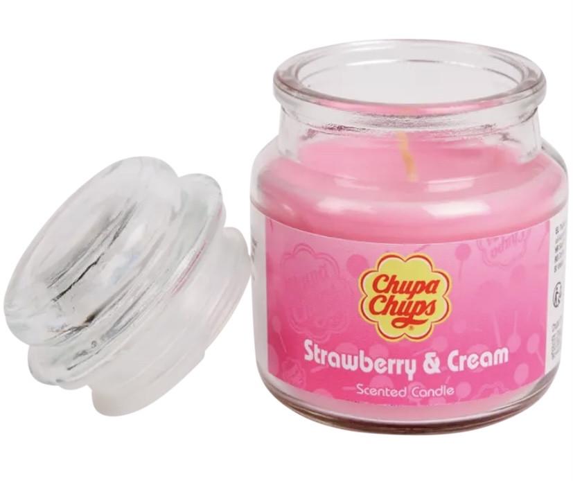 Свічка ароматична Chupa-Chups Полуниця-крем 85 г (2489455351) - фото 2 Свічка ароматична Chupa-Chups Полуниця-крем 85 г (2489455351) - фото 2