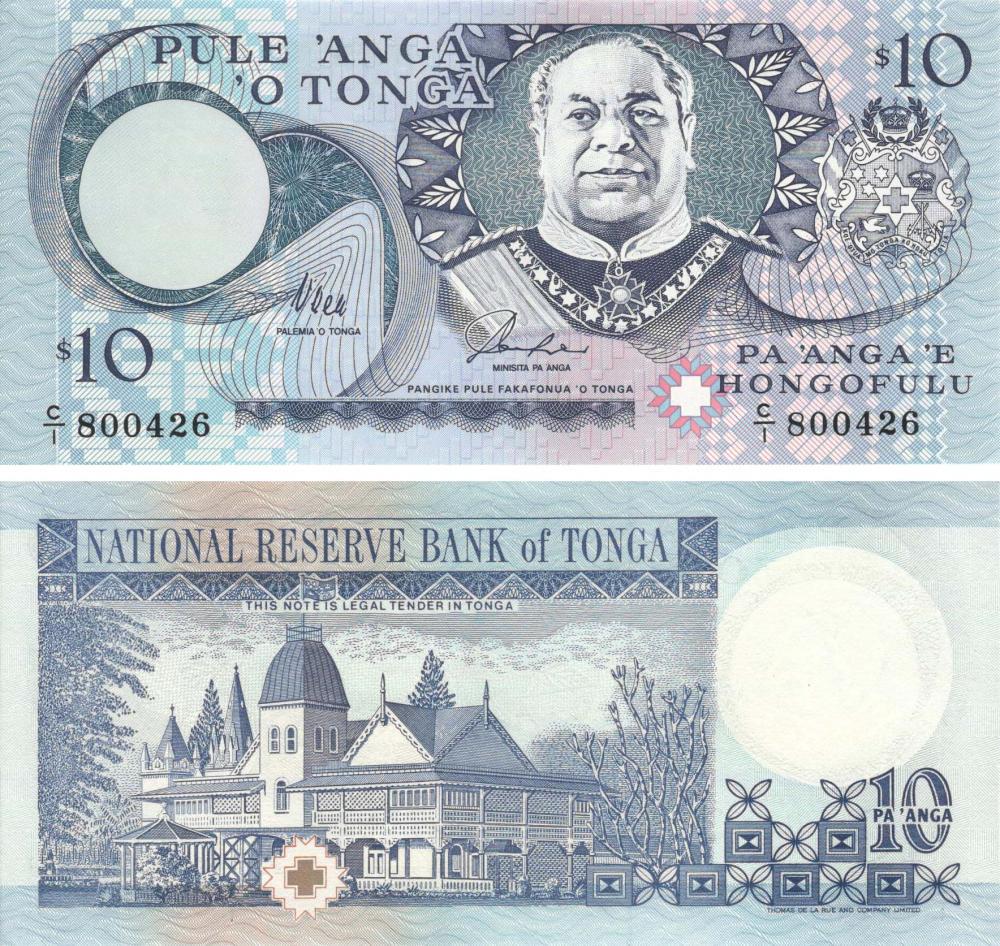 Колекційна банкнота Тонга 10 паанга 1995 UNC P34a (Б09282)