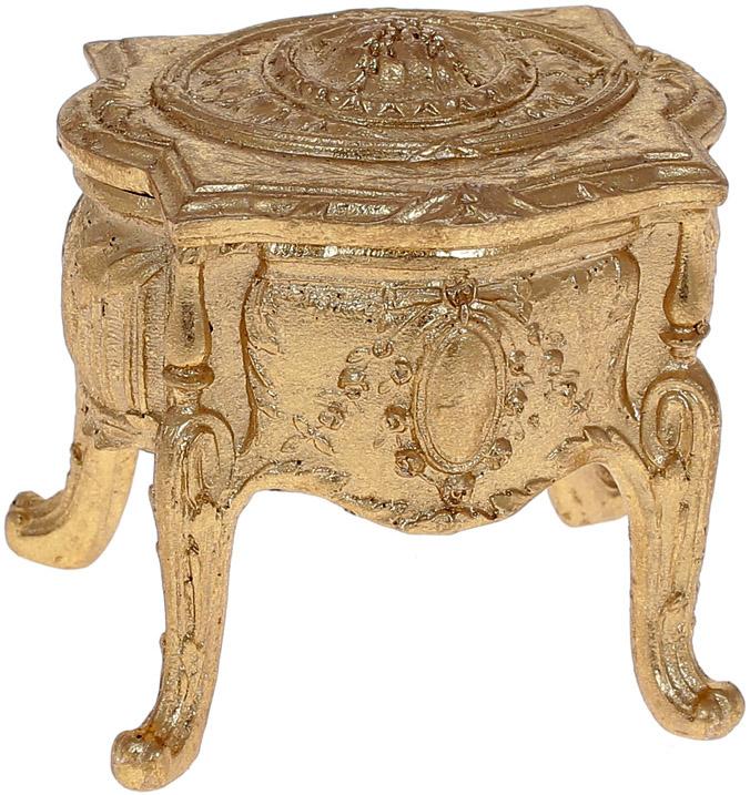 Шкатулка декоративная Adeola Антикварный столик 10,5х8,5х10 см полистоун Золото