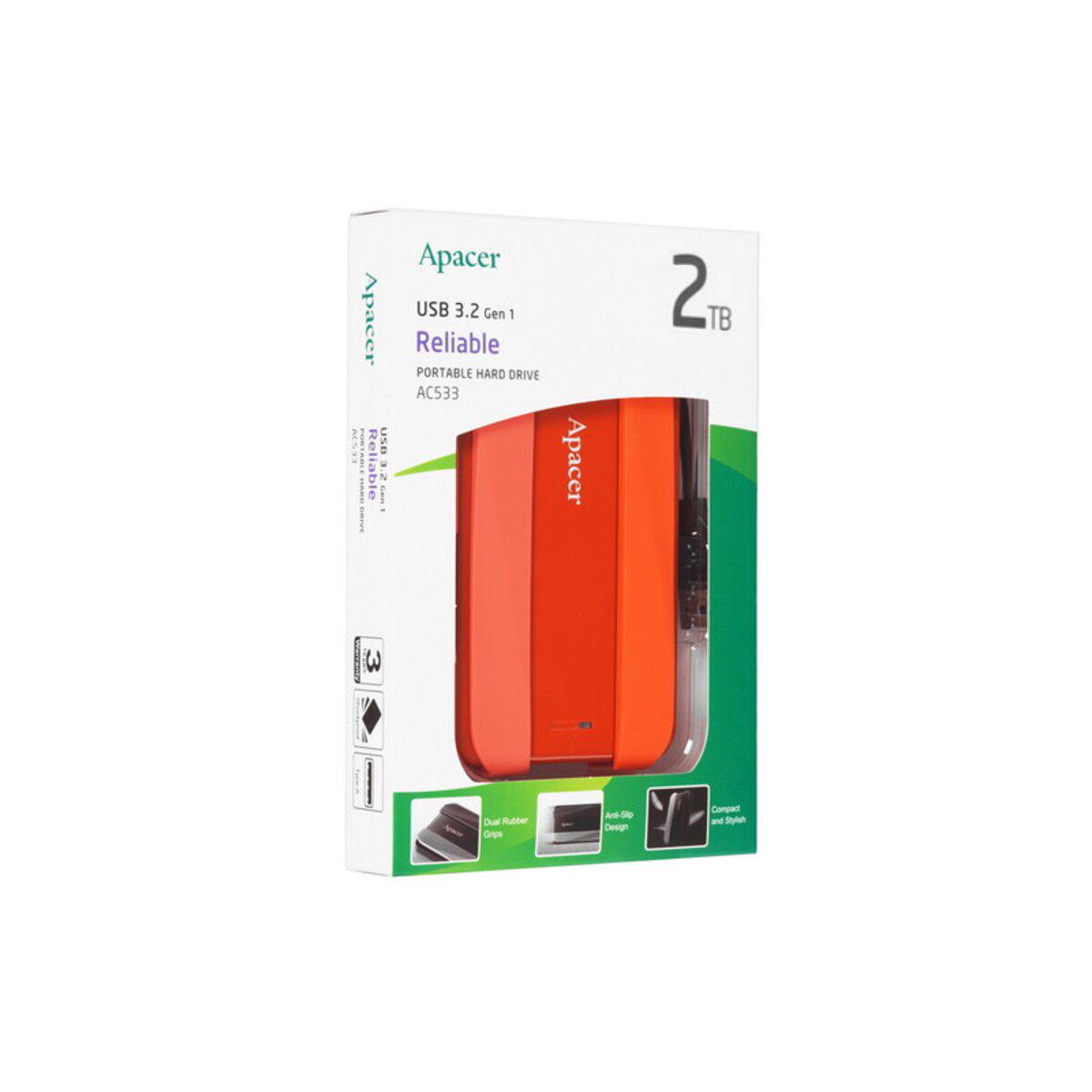 Жорсткий диск зовнішній PHD External Apacer USB 3.2 Gen 1 AC533 1 Тб Red (24869556) - фото 4 Жорсткий диск зовнішній PHD External Apacer USB 3.2 Gen 1 AC533 1 Тб Red (24869556) - фото 4