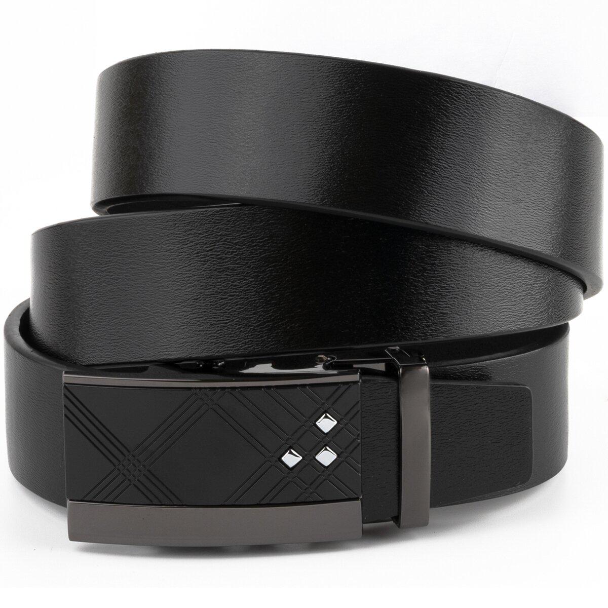 Ремінь чоловічий Vintage 20291 на пряжках Чорний