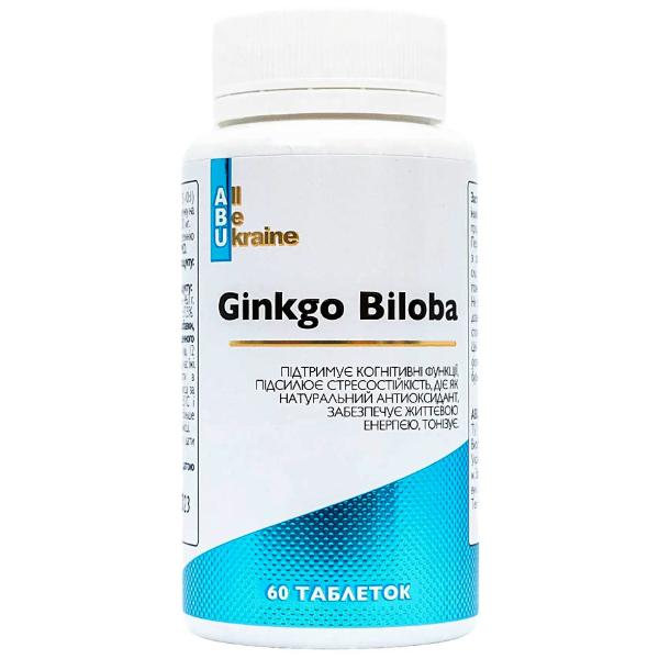 Натуральная добавка All be Ukraine Ginkgo Biloba 60 табл. (000022624) Натуральная добавка All be Ukraine Ginkgo Biloba 60 табл. (000022624)