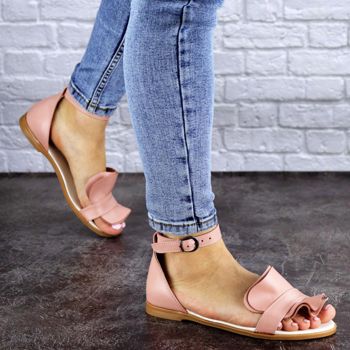 Босоножки женские кожаные Fashion р. 38 24,5 см Розовый (1896)