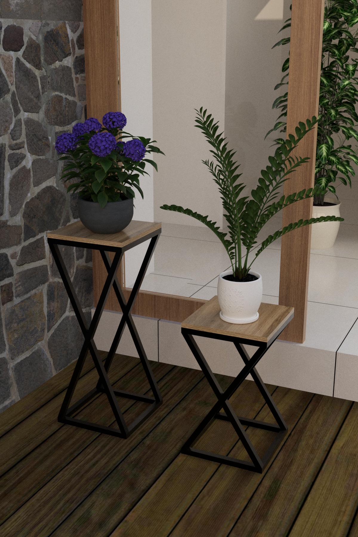 Подставка под цветы EcoLoft Duo Bloom DSP-1187 Лофт 2 шт. Дуб Аппалачи (25754554)