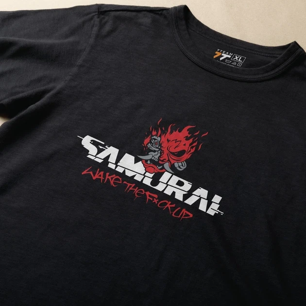 Футболка мужская с принтом Cyber Punk Wake up Samurai р. 48 (Anime0839)