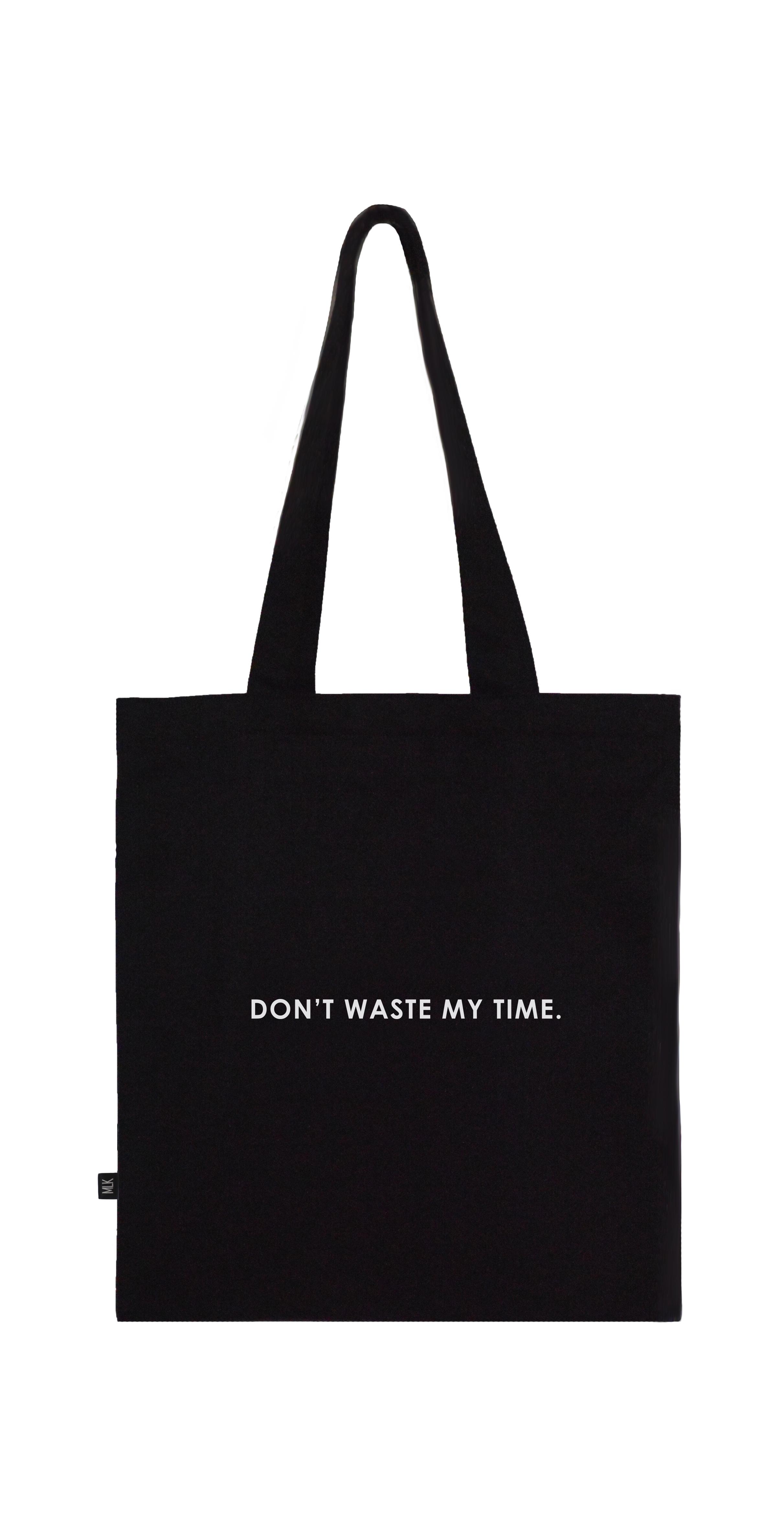 Еко-сумка MLK "don't waste my time" Чорний