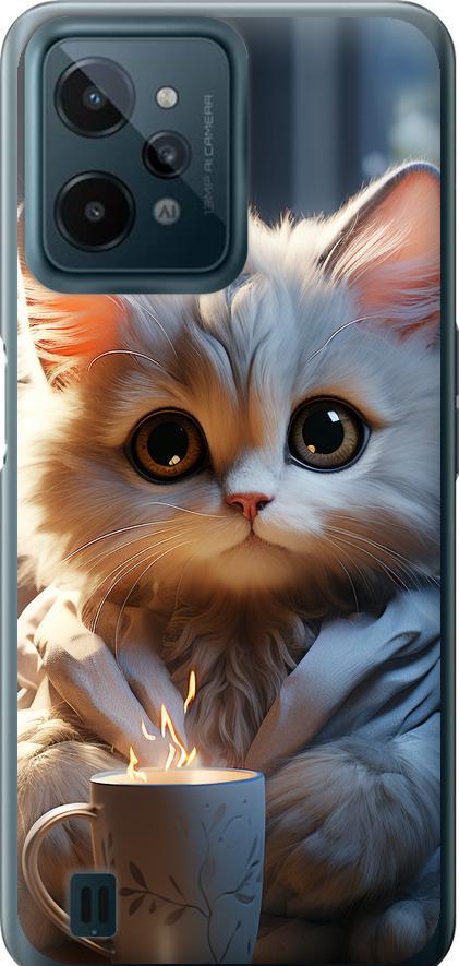 Чохол на Realme C31 Білий кіт (5646u-2593-42517)