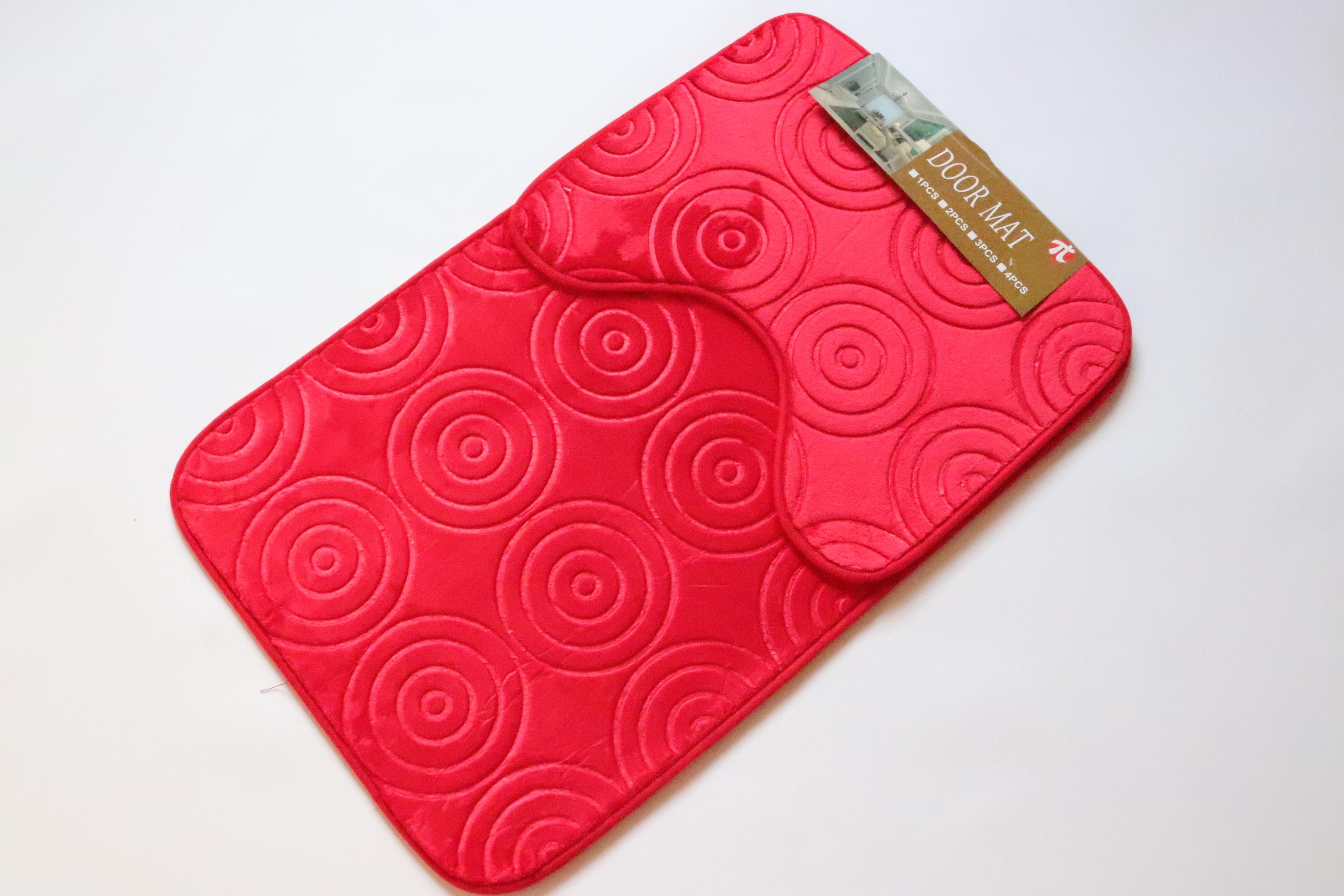 Набор ковриков для ванной и туалета 80x50/40x50 см из микрофибры (3843red)