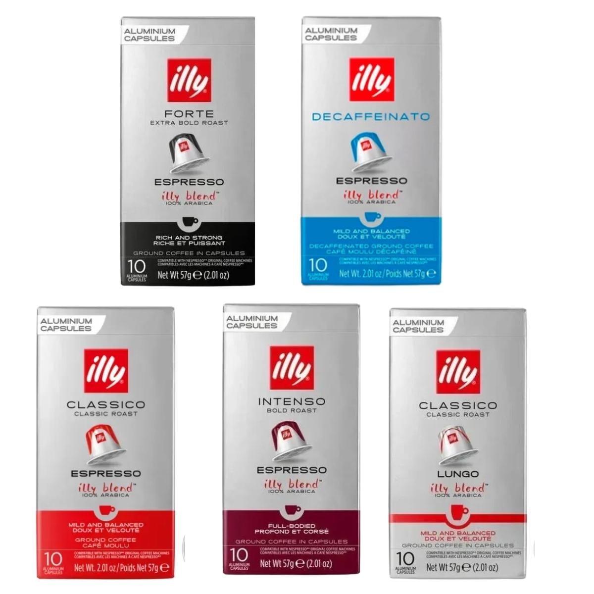 Набор кофе в капсулах 5 видов illy Nespresso Гурман 50 шт. (setil003)