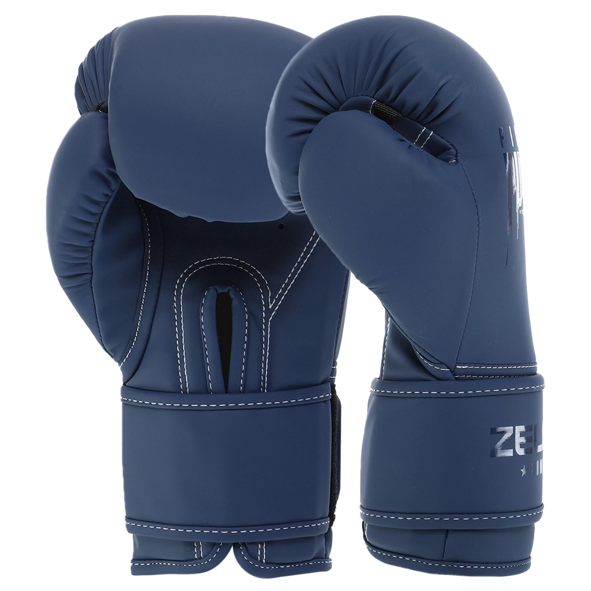 Перчатки боксерские Zelart PUNISHER BO-7553 PU 10 oz Темно-синий (BO-7553_Темно-синий_10_унции) - фото 2