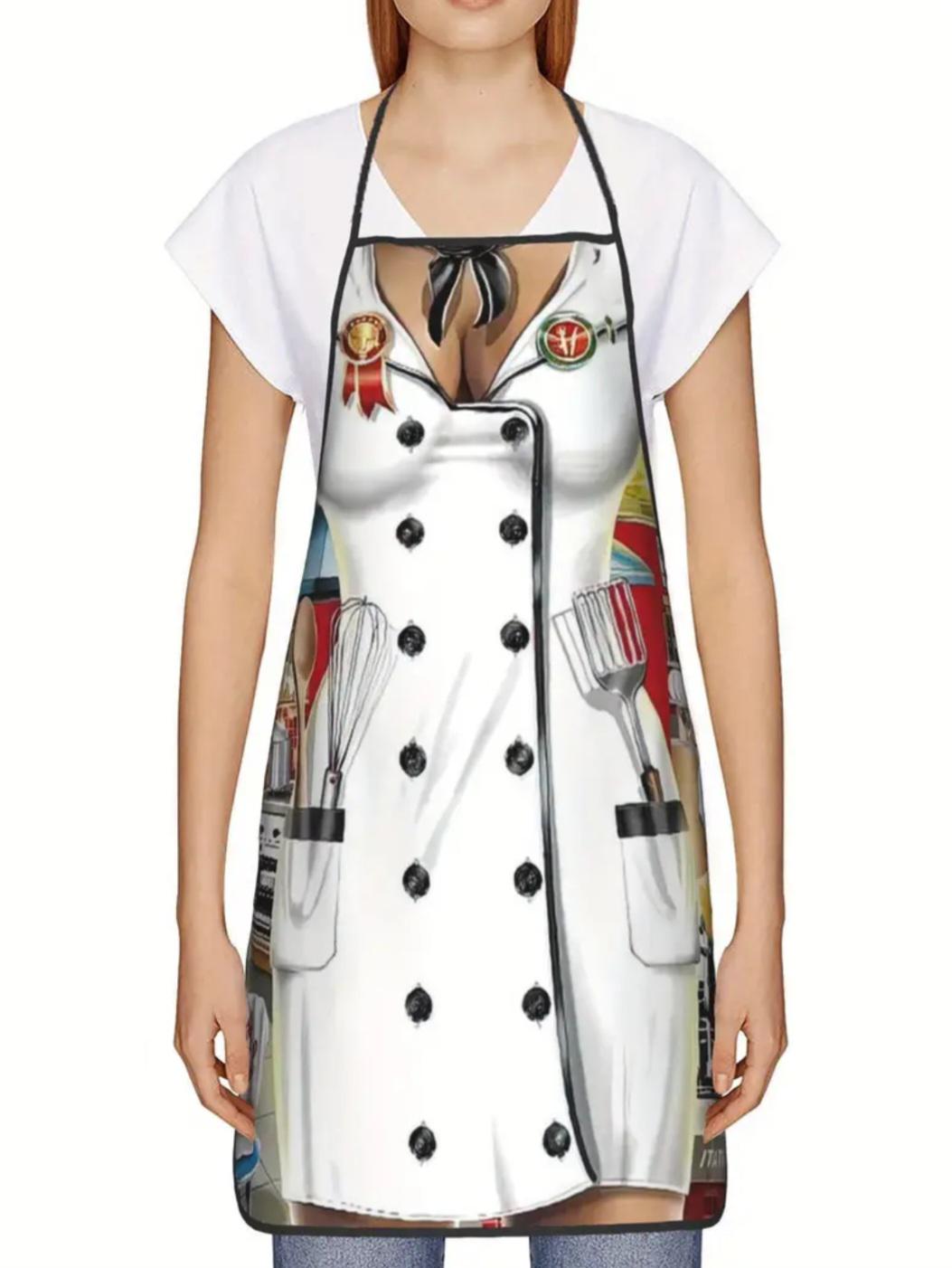 Фартук с приколом для женщин Повариха 75x60 см Разноцветный (50160) - фото 5
