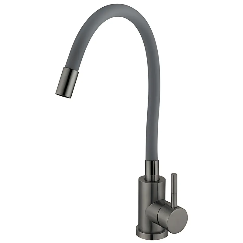 Смеситель для кухни MIXXUS SEO-011 REFL.GRAY с силиконовым изливом Graphite (2831353652)