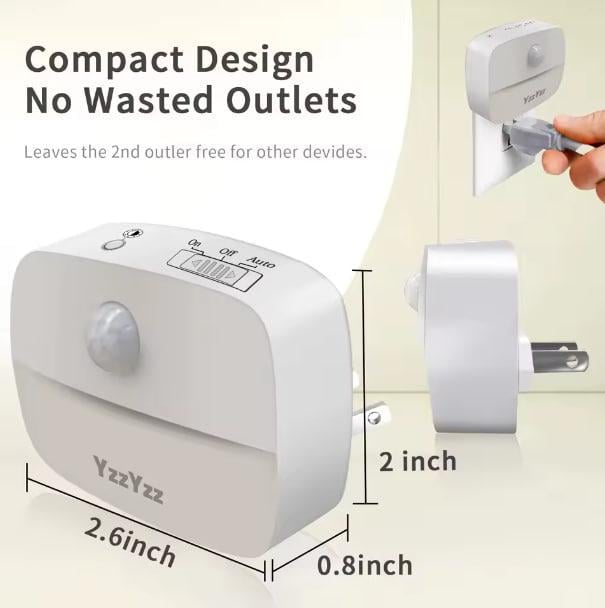 Світильник із датчиком руху та світла 220 В Білий - фото 3