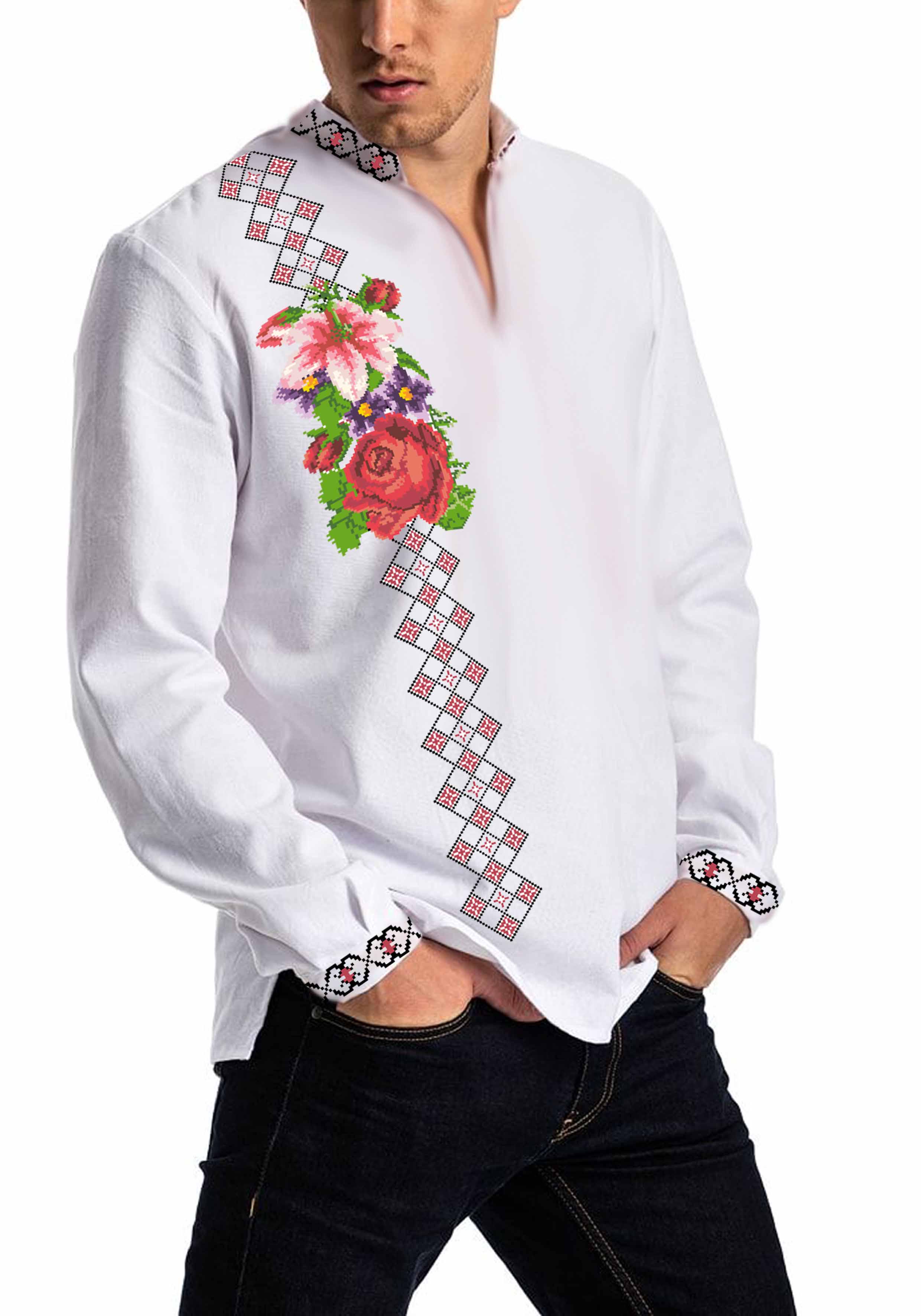 Заготовка для вишивки нитками або бісером сорочка СЧД-356 домоткане полотно