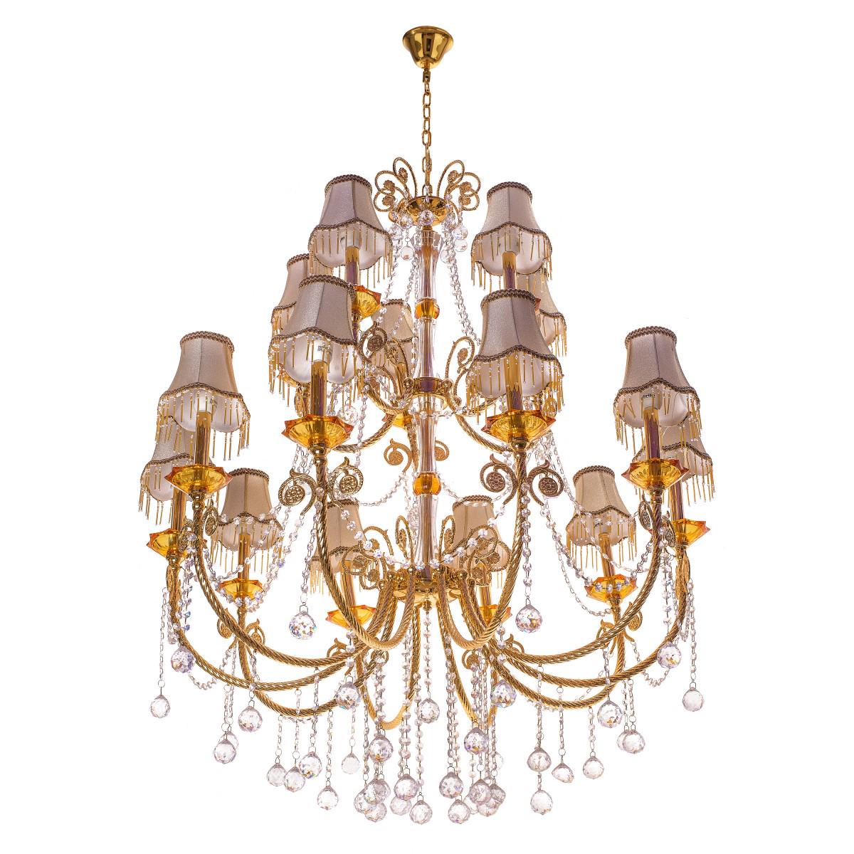 Люстра подвесная классическая Brille BCL-268S/15 E14 с абажуром