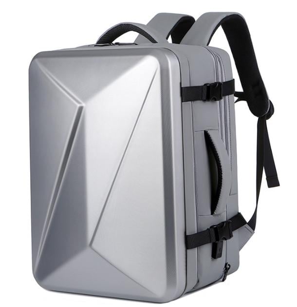 Рюкзак-чемодан 17" USB расширение 43х33х19-25 см Металлик (СР-5801-2)