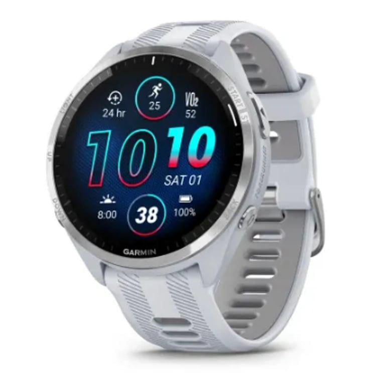 Смарт-годинник Garmin Forerunner 965 Titanium Bezel with Whiteston Case and Whiteston/Powder Gray Silicone Band (010-02809-01/11/8) Смарт-годинник Garmin Forerunner 965 Titanium Bezel with Whiteston Case and Whiteston/Powder Gray Silicone Band (010-02809-01/11/8)