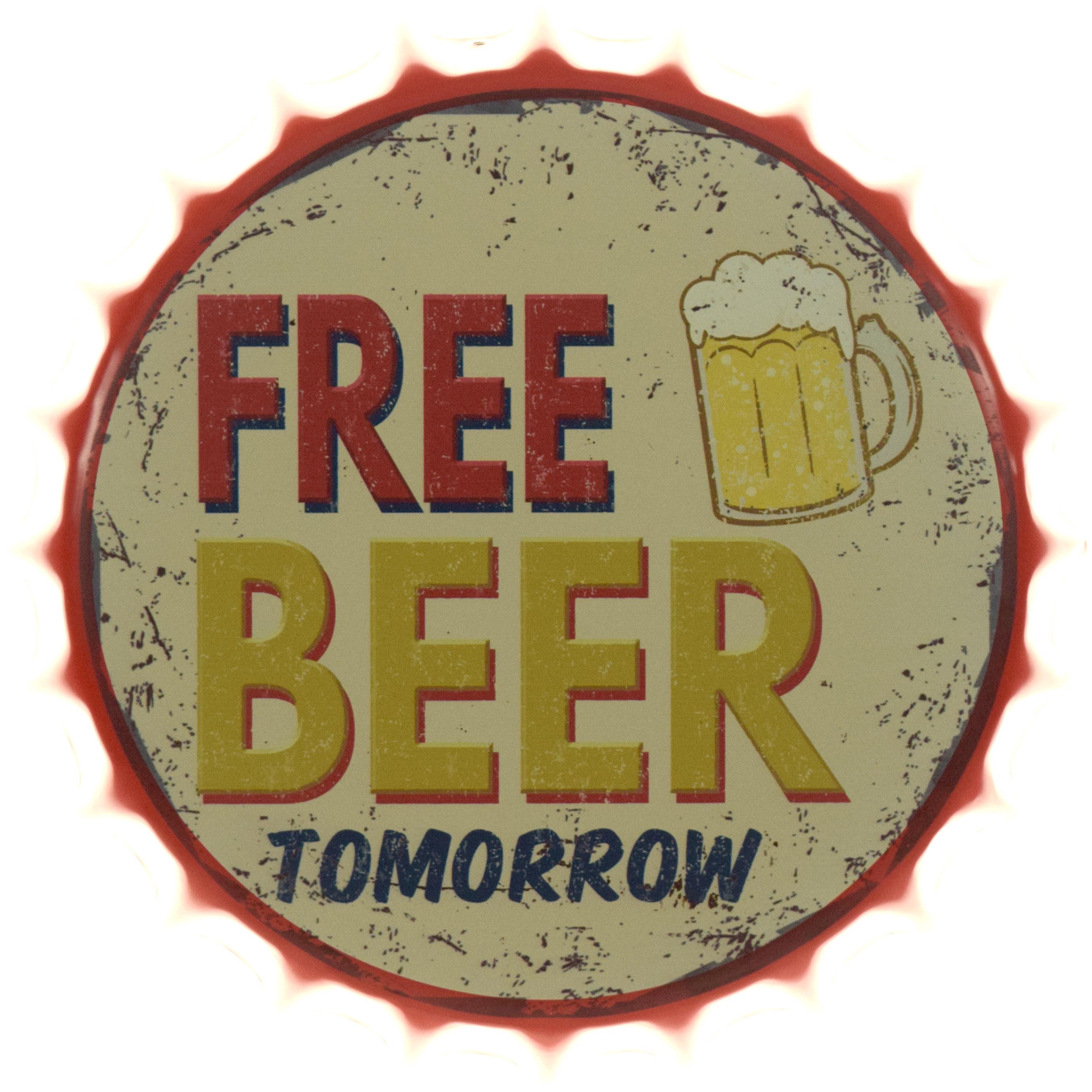 Табличка металева "Free Beer Tomorrow" 35 см (ms-104662)