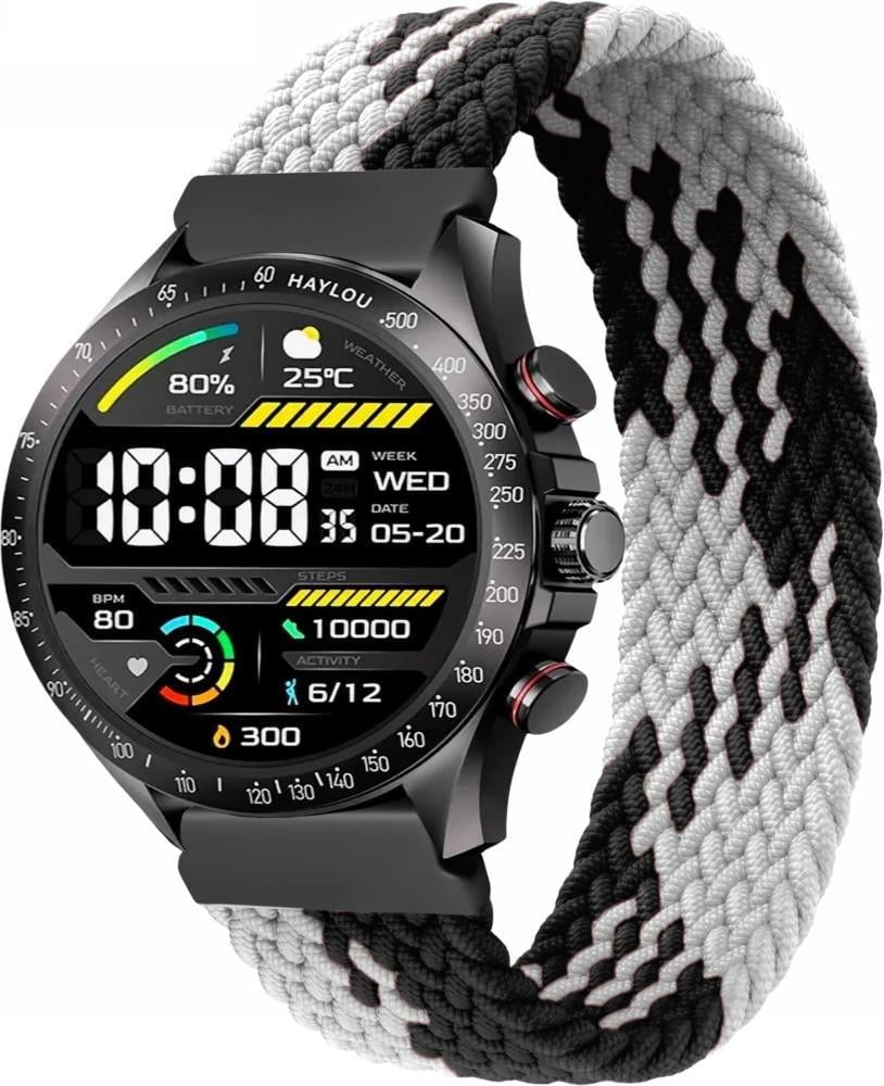 Ремінець Solo Loop Multi для Haylou Solar Pro LS18 145 мм Black White (40866-1E) Ремінець Solo Loop Multi для Haylou Solar Pro LS18 145 мм Black White (40866-1E)