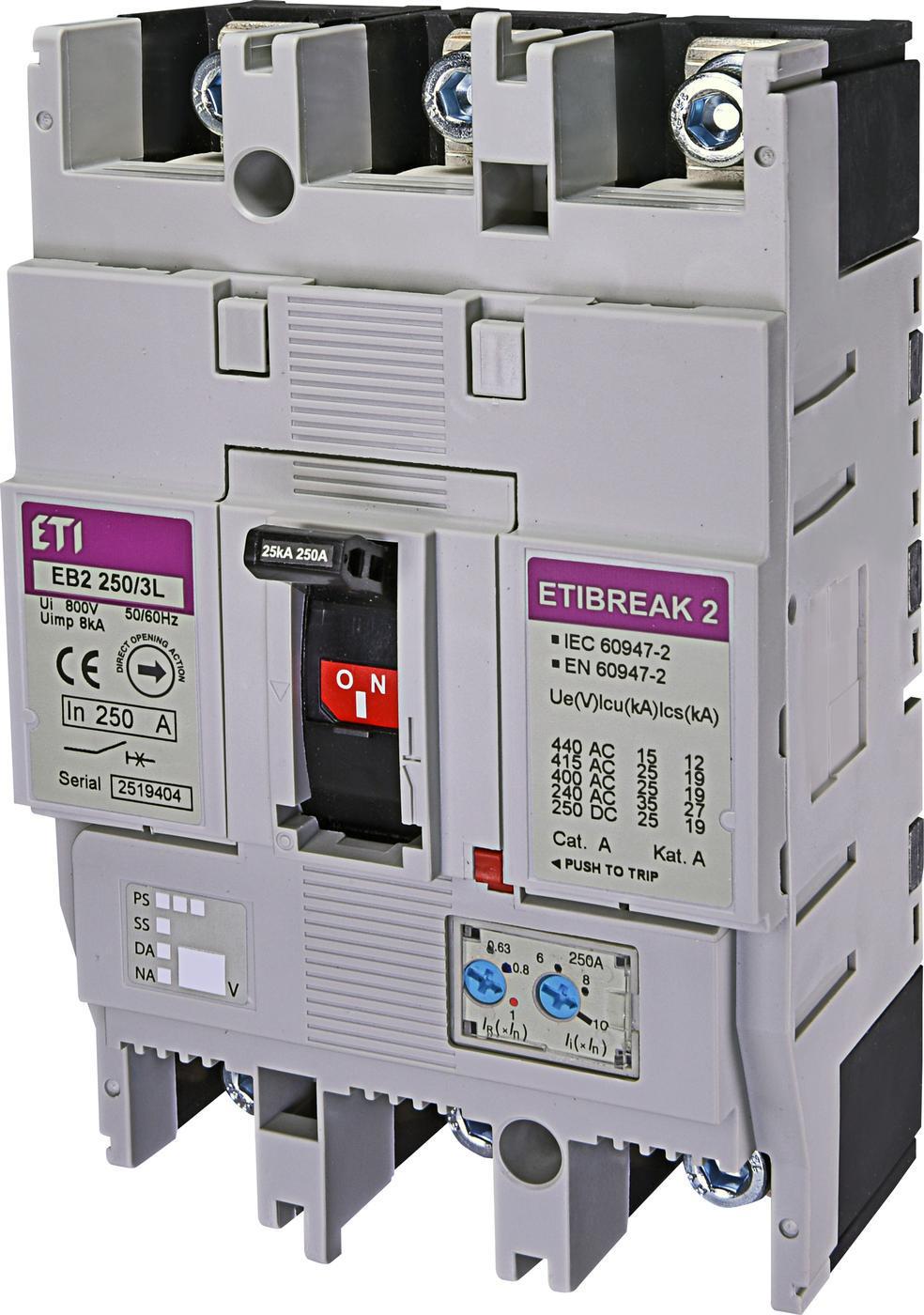 ᐉ Автомат EB2 250/3L 250А 3р 25кА 4671073 ETI (10699180) • Краща ціна в ...