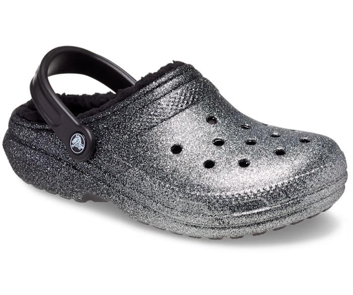 Сабо с блестками Crocs Classic Glitter Lined р. W8/EUR 38-39 Black/Silver (10429093) - фото 5