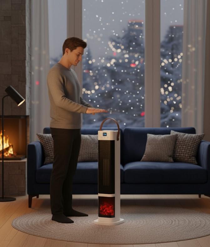 Тепловентилятор портативный Portable Fan Heater HQ30 3 режима и вентиляция 750/1500/2000 Вт (2104618791) - фото 10