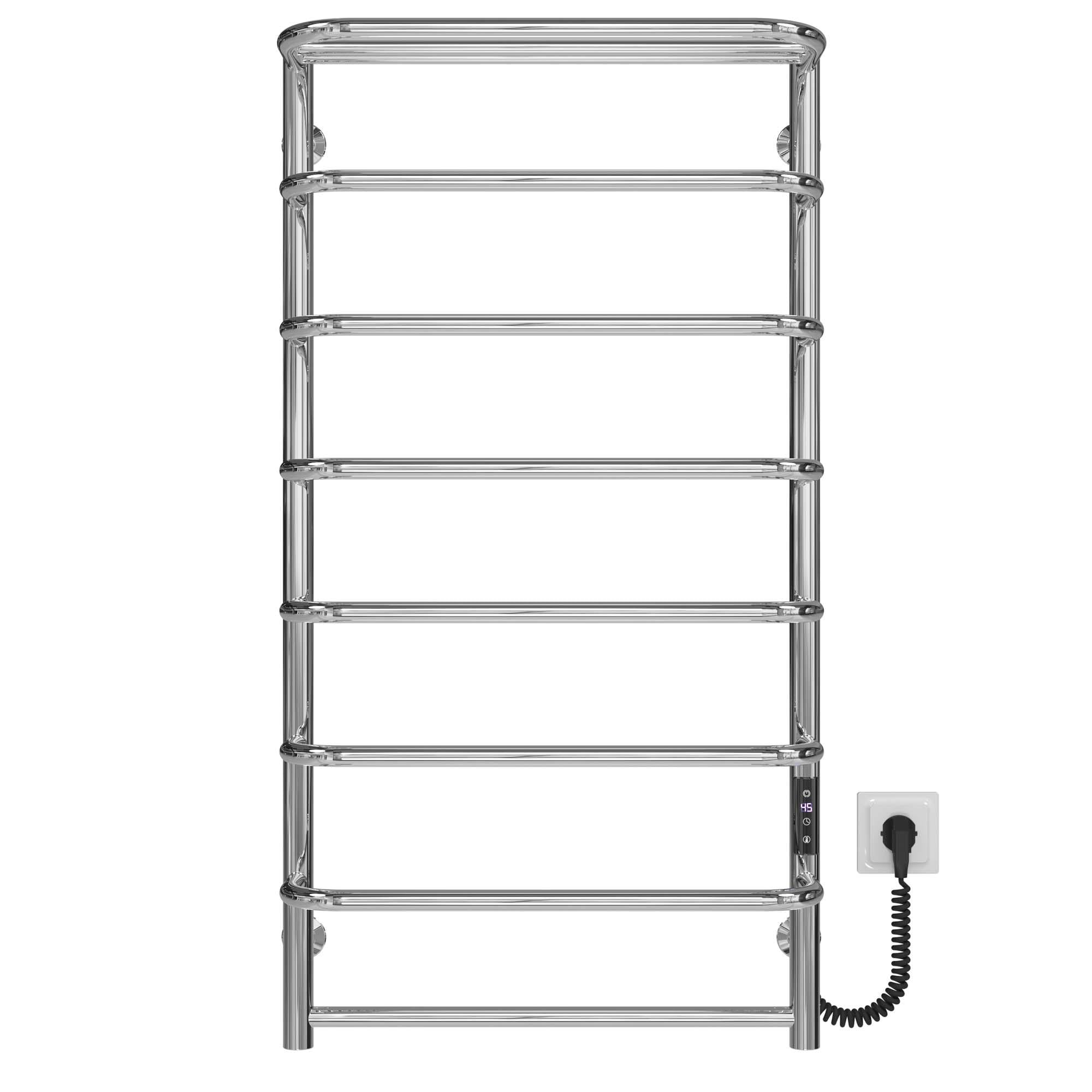 Полотенцесушитель электрический с полкой Deffi Стандарт П8 JD03 нержавеющая сталь 500х1000 мм Хром (C.SP.100.50.8.ECR1)