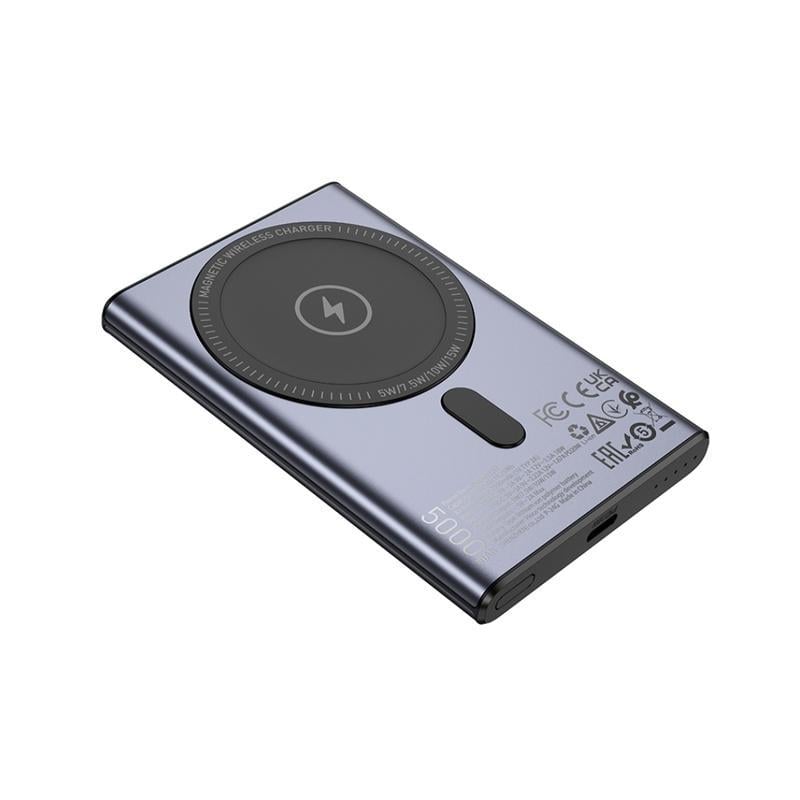 Внешний аккумулятор Hoco Q32 Bird PD20W Wireless Magnetic 5000 mAh Metal Grey (34602967)