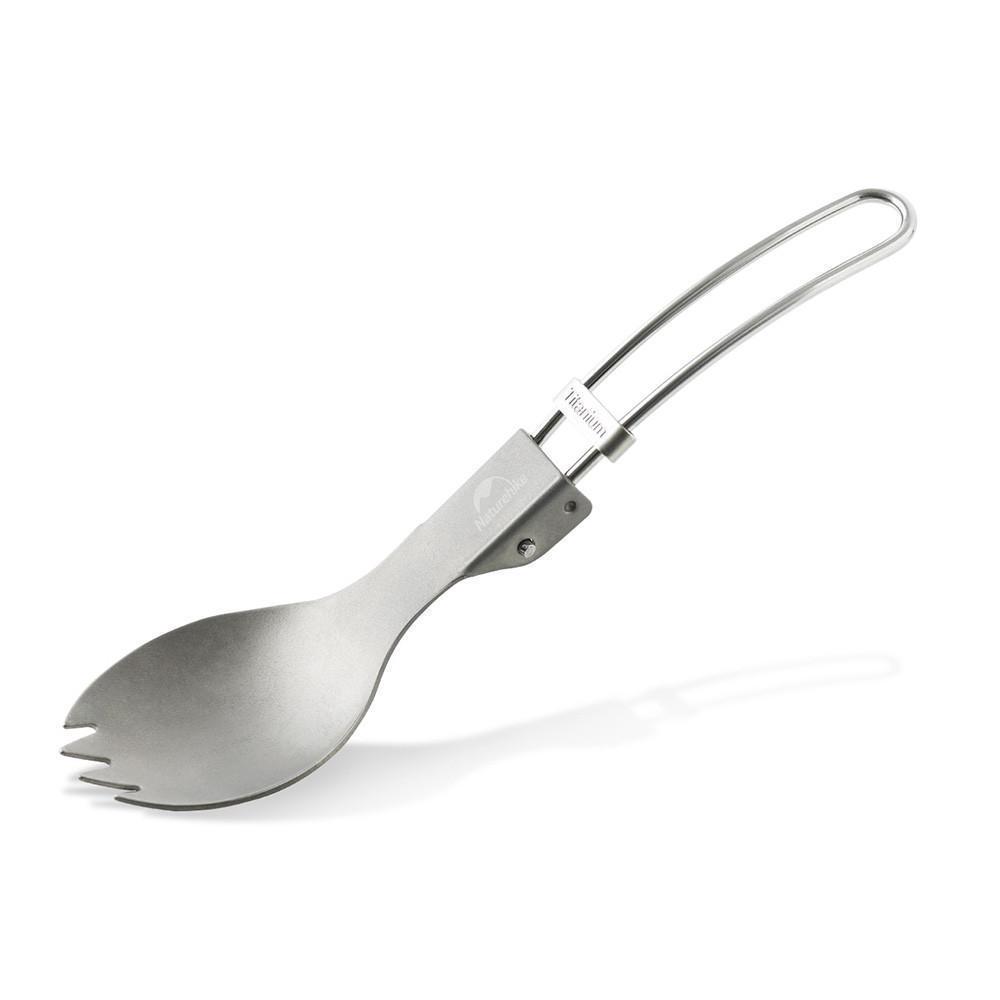 Ложка-вилка туристическая складная Naturehike NH18C001-J Titanium spork Серый (6927595727812)