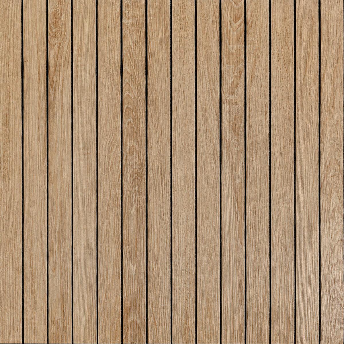 Покриття вінілове самоклеюче 3D рейки 600х600х2,8 мм Світлий мигдаль (SW-00002204)