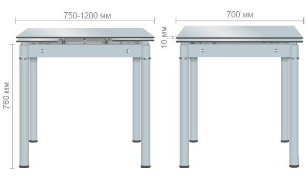 Обідній стіл AMF Челсі 750+450х700х760 сталь Сірий/Платина - фото 10 Обідній стіл AMF Челсі 750+450х700х760 сталь Сірий/Платина - фото 10