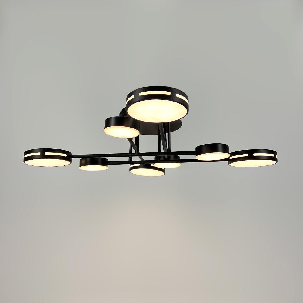 Люстра стельова на 4/4 світлових кругів Ø 80 см Чорний (77031/4/4 BK) - фото 2 Люстра стельова на 4/4 світлових кругів Ø 80 см Чорний (77031/4/4 BK) - фото 2