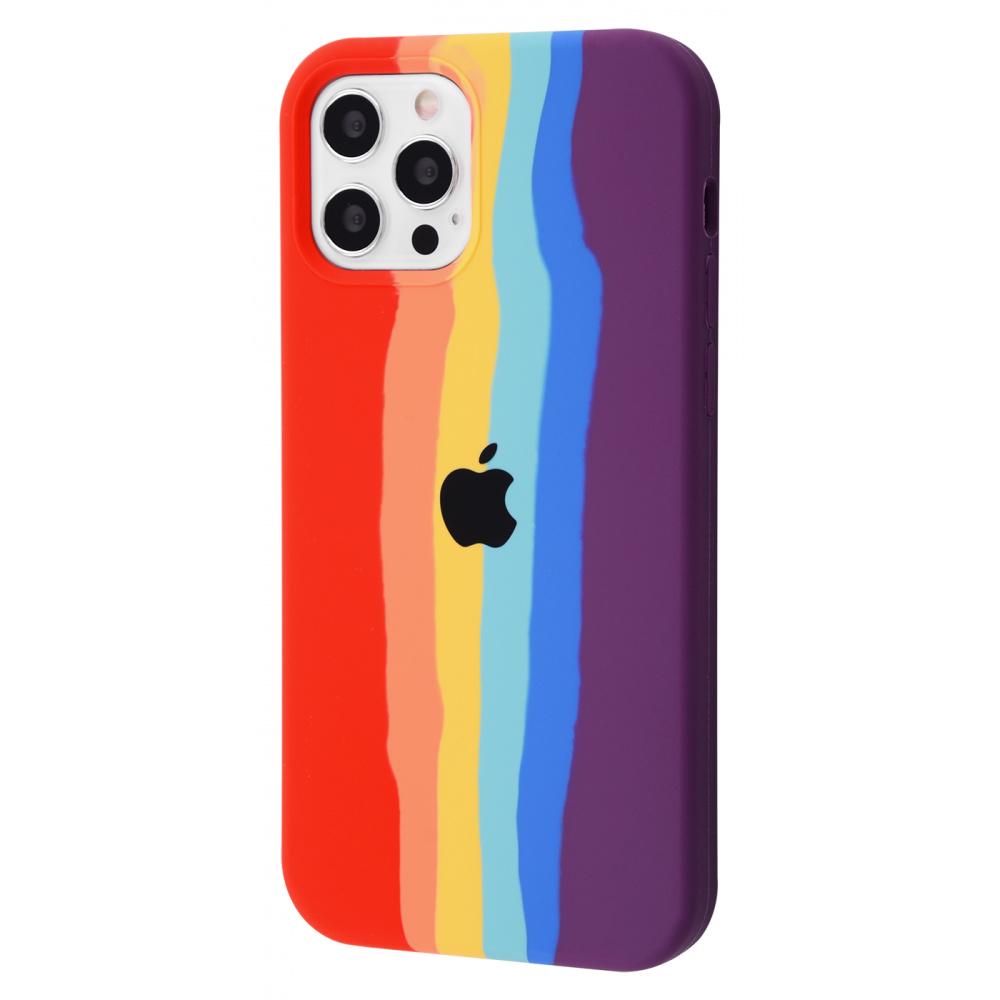 Чохол із м'якою підкладкою PRC Rainbow Silicone Case iPhone 12/12 Pro pride Різнокольоровий