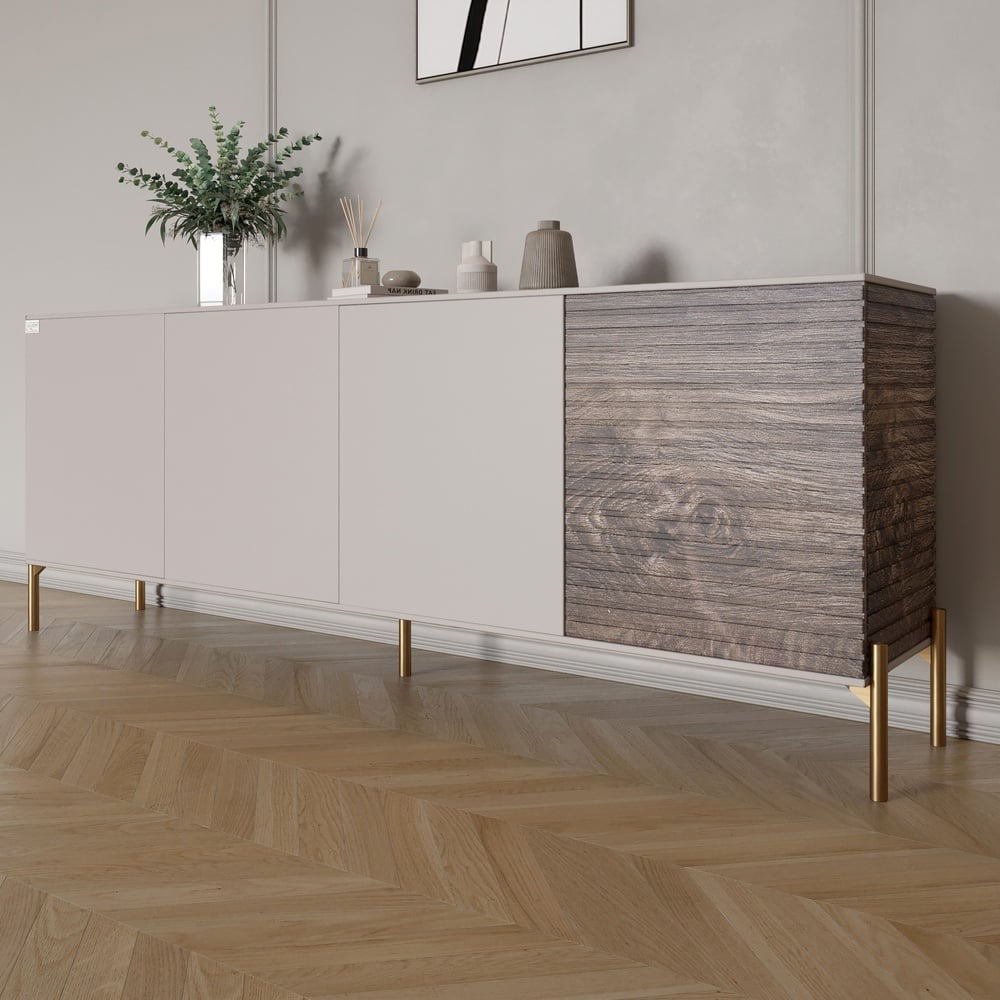 Комод Lion Грей 204x38x76,5 см Кашемир/Дерево (LION-042660) Комод Lion Грей 204x38x76,5 см Кашемир/Дерево (LION-042660)