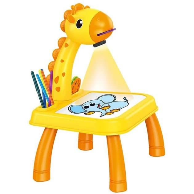 Стол проектор детский для рисования со слайдами и фломастерами Желтый (8ec63e4d)