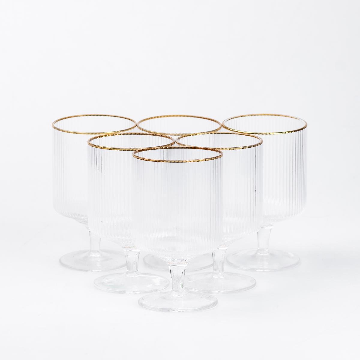 Набір келихів ребристі 300 мл 6 шт. (HP83)