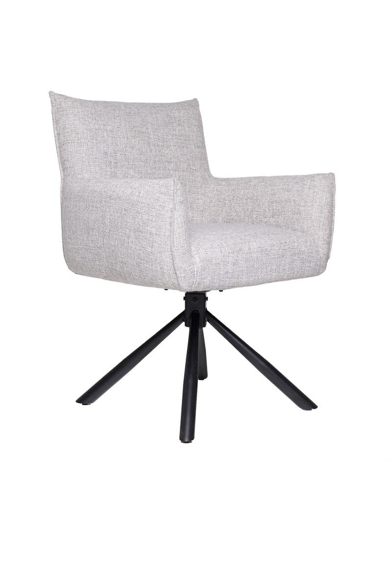 Стул для кухни поворотный Vetro Mebel R-90 металл/ткань меланж Черный/Светло-серый (46429)