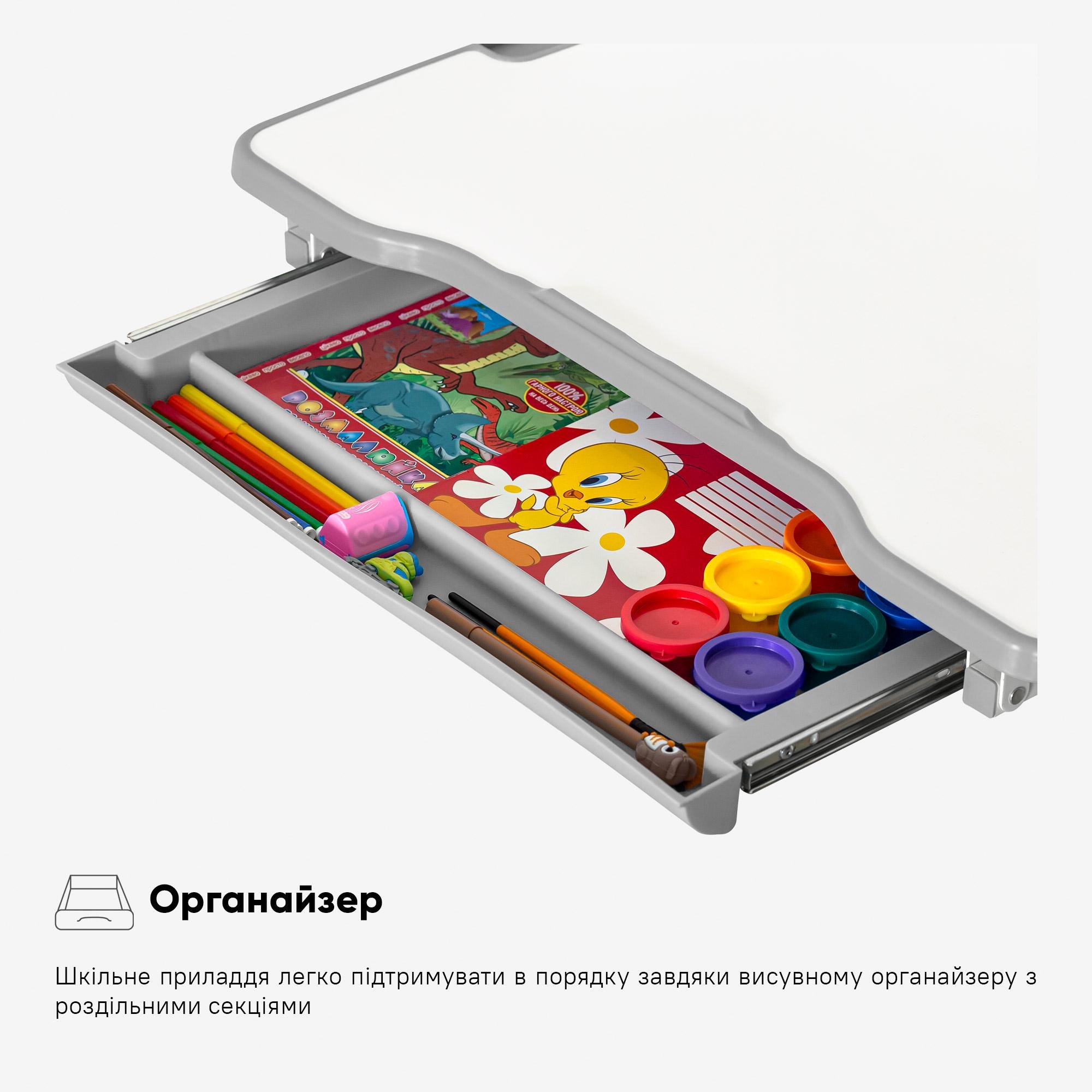 Комплект стіл та стілець Evo-kids Evo-05 Ergo Grey (Evo-05 Ergo G) - фото 8