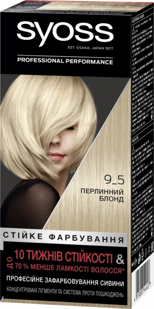 Краска для волос Syoss 115 мл 9-5 Жемчужный блонд