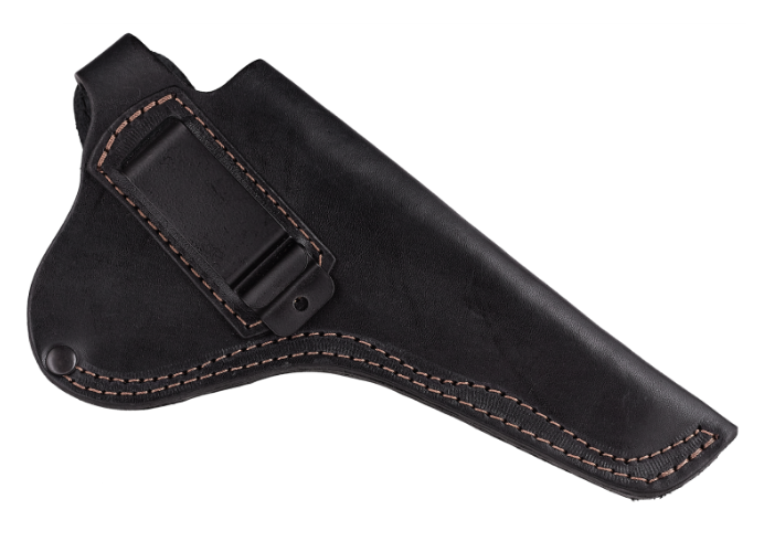 Кобура для Наган поясная не формованная кожаная со скобой Черный (13202)
