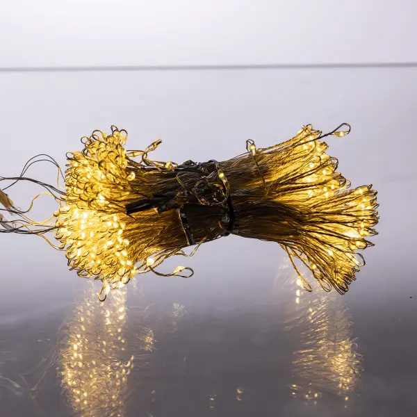 Гірлянда-штора Роса хвойна лапа 600 LED 3х3 м Жовтий - фото 4