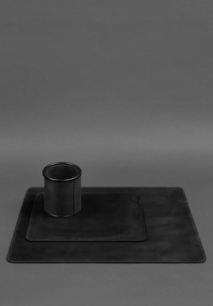 Набор для рабочего стола из натуральной кожи 1.0 Crazy Horse Черный (A-027506) - фото 10