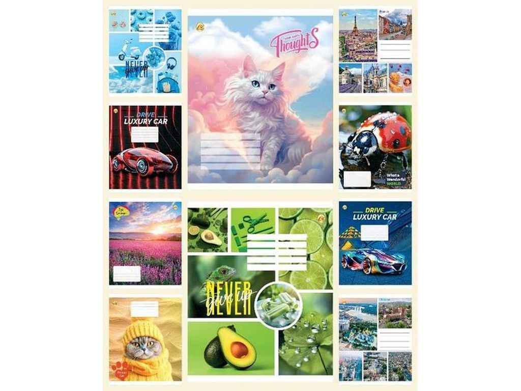 Тетрадь в линию Тетрада 24 л. 20 шт. твердая ТЕ42303 Микс3 (1064076)