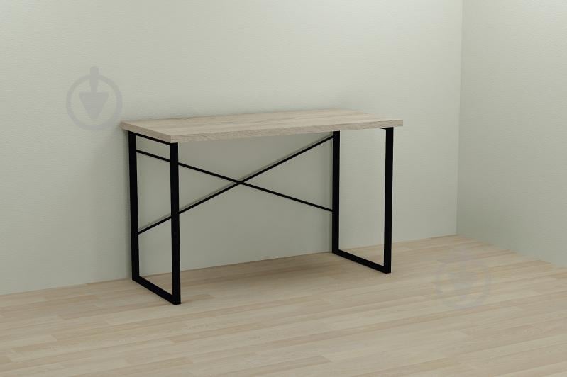 Компьютерный стол Ferrum-decor Дейв 75x120x60 черный ДСП Дуб Сонома 32мм