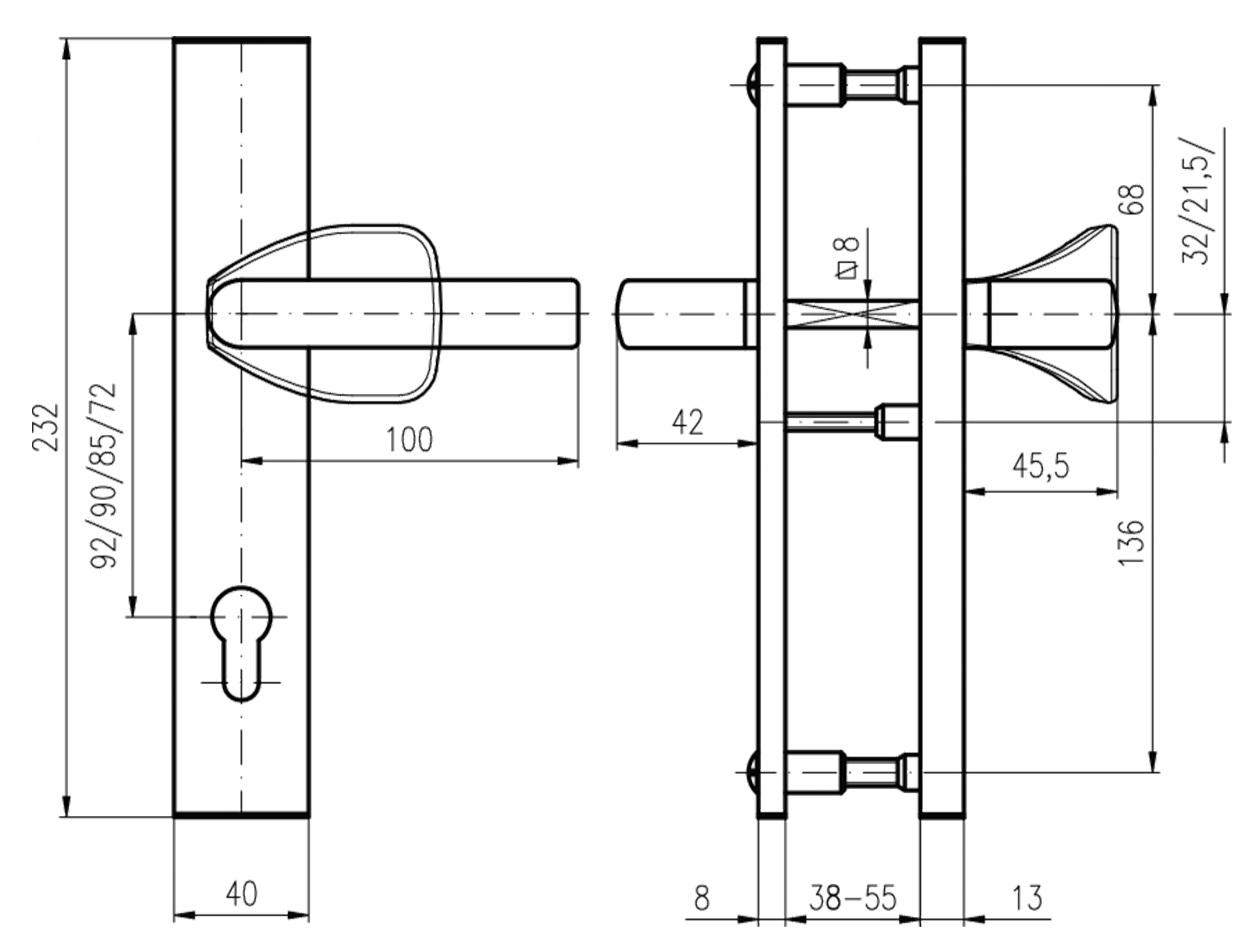 Фурнитура защитная ROSTEX R1/R4 R mov DIN PLATE 85 м - фото 7