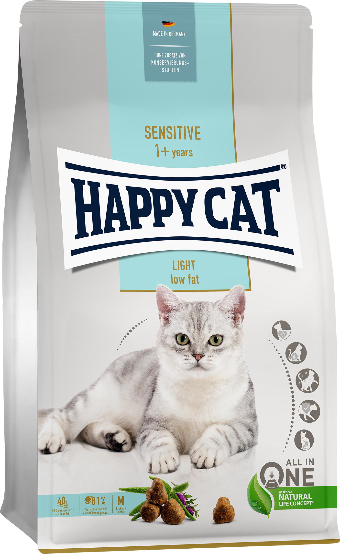 Корм Happy Cat Sens Light для кошек с избыточным весом 10 кг