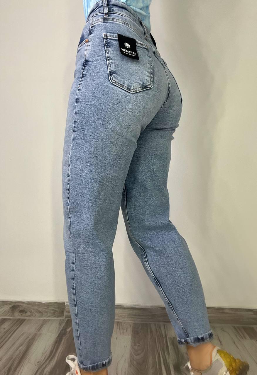 Джинси жіночі Mikaletta 3255 MOM RELAX comfort jeans висока посадка банани стрейчеві р. 29 Блакитний (3899) - фото 2