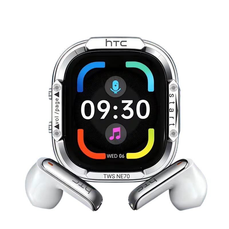 Наушники беспроводные HTC NE70 с LCD сенсорным дисплеем Bluetooth с низкой задержкой и Hi-Fi стереозвуком Белый (3074824579)