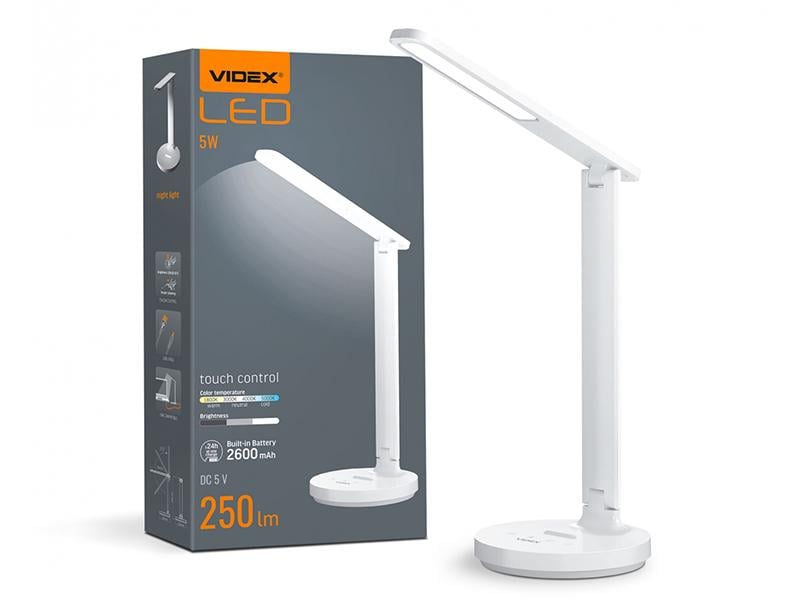 Настольная лампа Videx с аккумулятором 1800-5000K 5W (VL-TF16W) Настольная лампа Videx с аккумулятором 1800-5000K 5W (VL-TF16W)